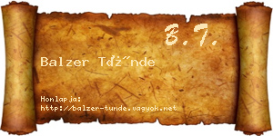 Balzer Tünde névjegykártya
